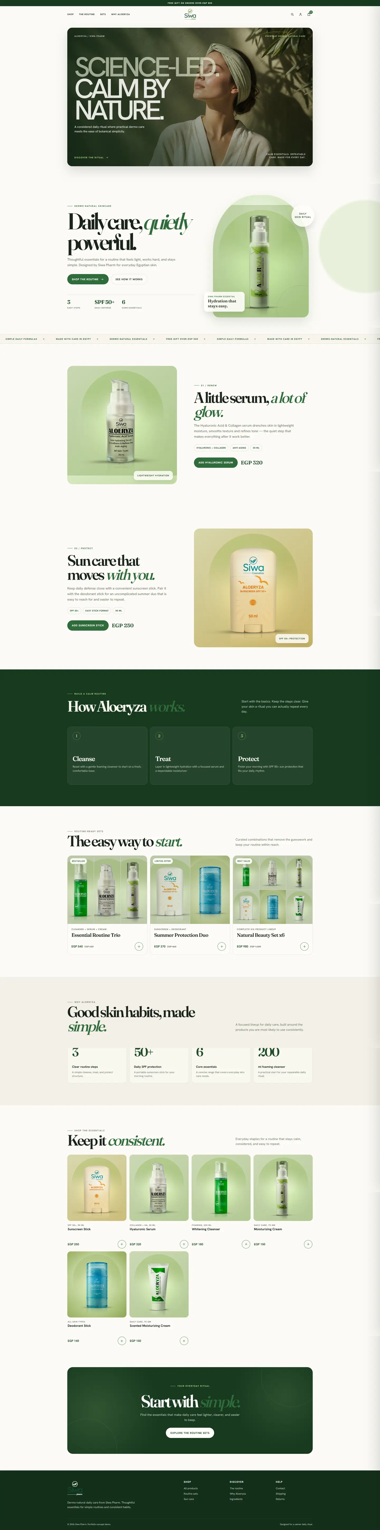 Aloe Ryza website, full page