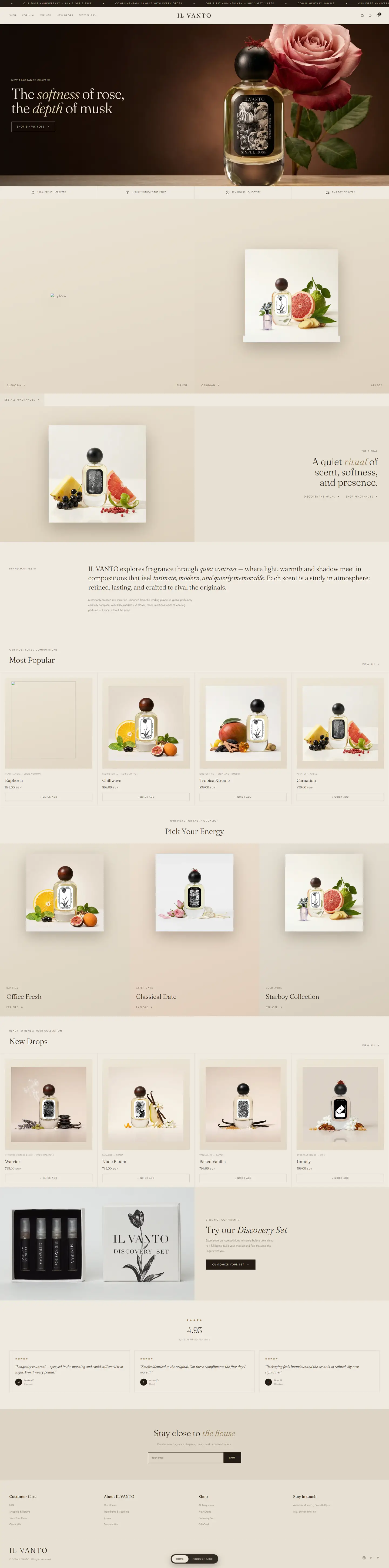 Ilvanto website, full page